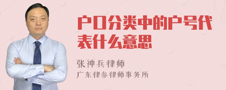 户口分类中的户号代表什么意思