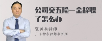 公司交五险一金辞职了怎么办