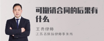 可撤销合同的后果有什么