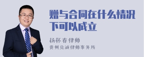 赠与合同在什么情况下可以成立