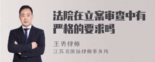 法院在立案审查中有严格的要求吗