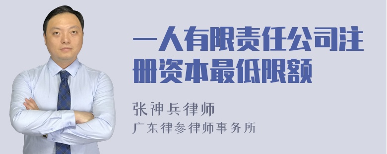 一人有限责任公司注册资本最低限额