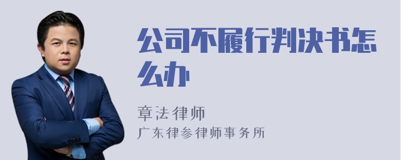 公司不履行判决书怎么办