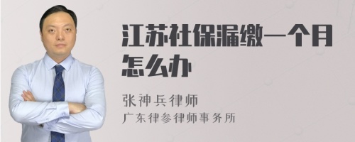 江苏社保漏缴一个月怎么办