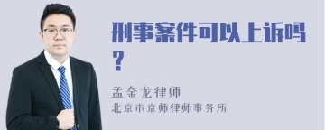 刑事案件可以上诉吗？