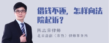 借钱不还，怎样向法院起诉？