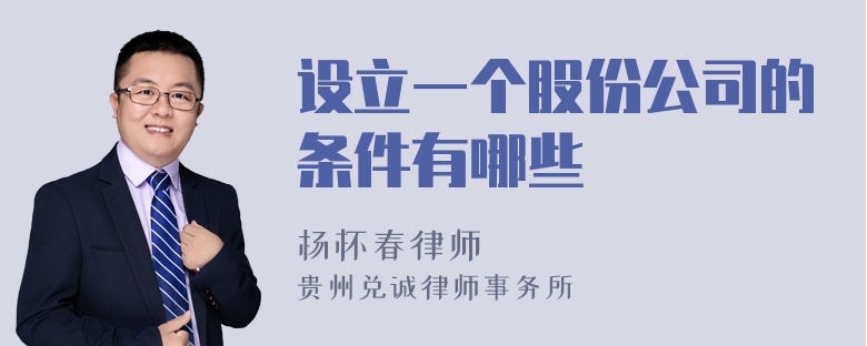 设立一个股份公司的条件有哪些