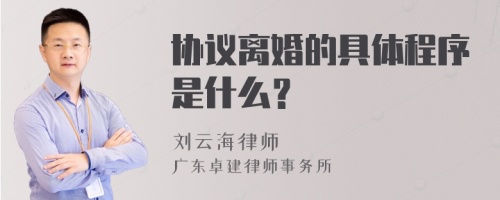 协议离婚的具体程序是什么？