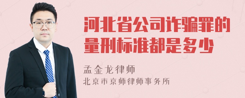 河北省公司诈骗罪的量刑标准都是多少