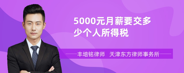 5000元月薪要交多少个人所得税