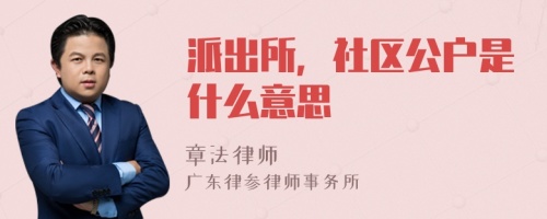 派出所，社区公户是什么意思