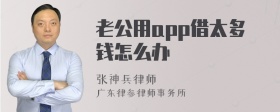 老公用app借太多钱怎么办