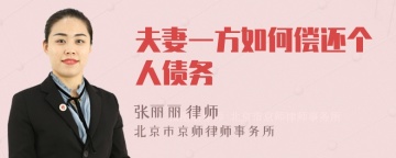 夫妻一方如何偿还个人债务