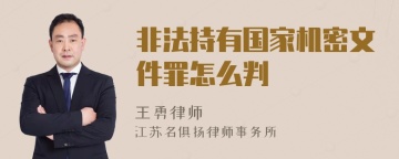 非法持有国家机密文件罪怎么判