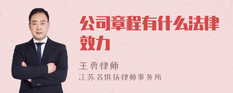 公司章程有什么法律效力