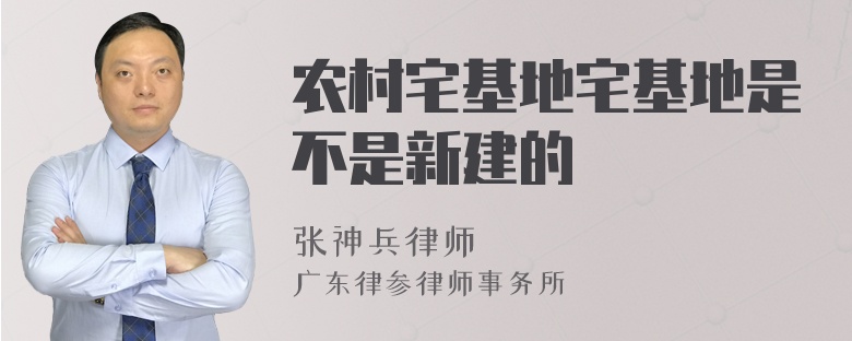 农村宅基地宅基地是不是新建的