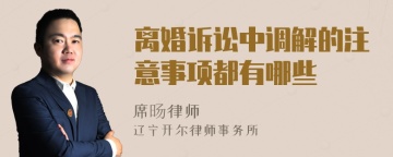 离婚诉讼中调解的注意事项都有哪些