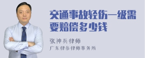 交通事故轻伤一级需要赔偿多少钱