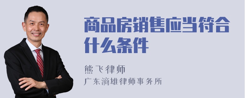 商品房销售应当符合什么条件