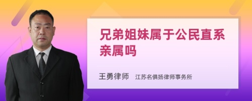 兄弟姐妹属于公民直系亲属吗