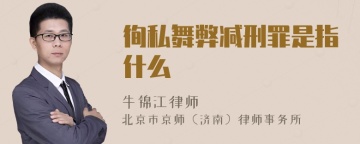 徇私舞弊减刑罪是指什么