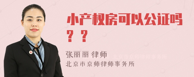 小产权房可以公证吗? ?