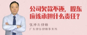 公司欠款不还，股东应该承担什么责任？