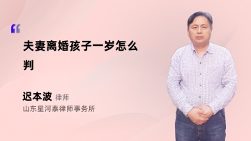 夫妻离婚孩子一岁怎么判