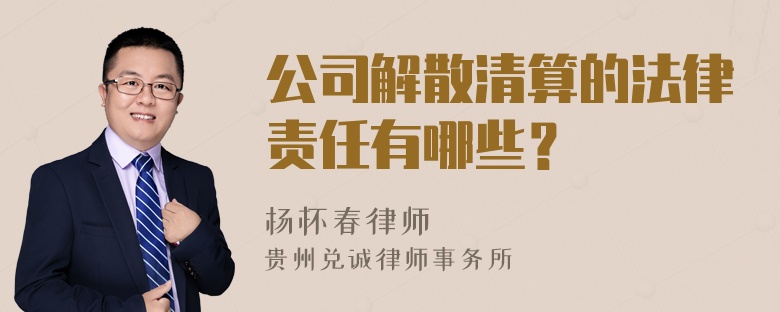 公司解散清算的法律责任有哪些？