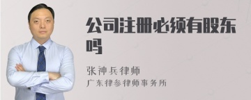 公司注册必须有股东吗