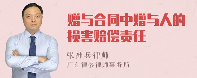 赠与合同中赠与人的损害赔偿责任