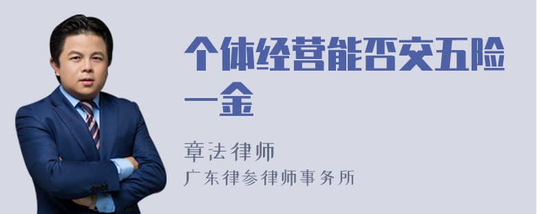 个体经营能否交五险一金