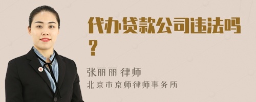 代办贷款公司违法吗？