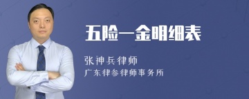 五险一金明细表