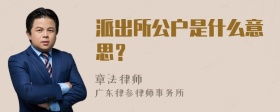 派出所公户是什么意思？