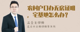 农村户口办无房证明，宅基地怎么办？