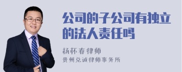 公司的子公司有独立的法人责任吗