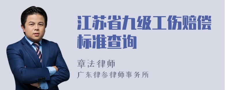 江苏省九级工伤赔偿标准查询