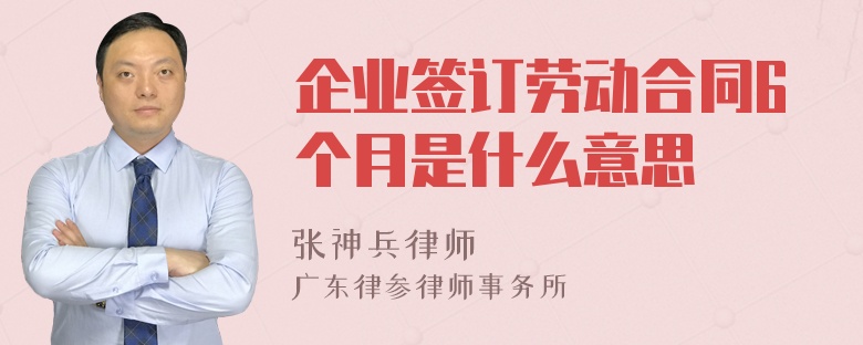 企业签订劳动合同6个月是什么意思