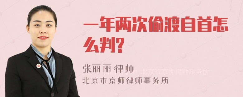 一年两次偷渡自首怎么判?