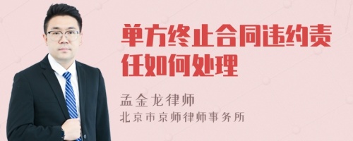 单方终止合同违约责任如何处理