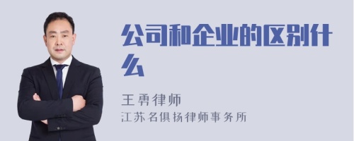 公司和企业的区别什么