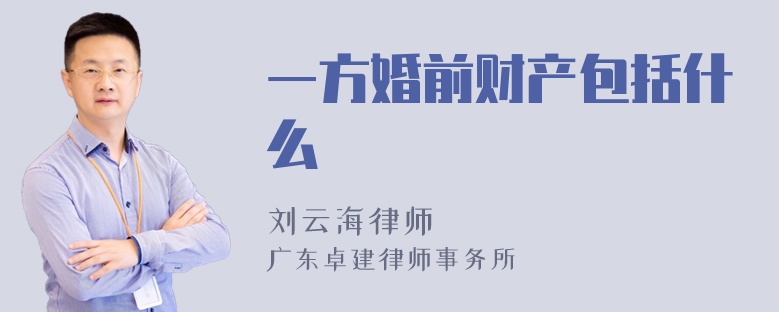 一方婚前财产包括什么