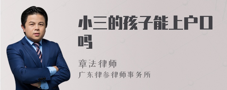 小三的孩子能上户口吗