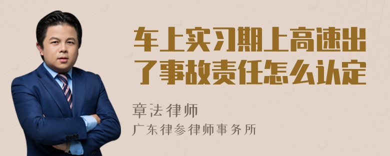 车上实习期上高速出了事故责任怎么认定