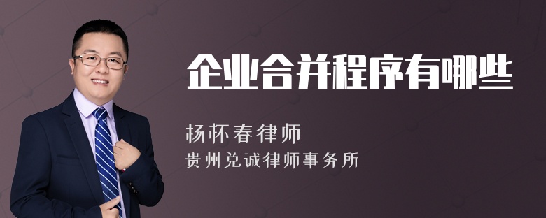 企业合并程序有哪些