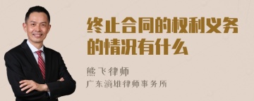 终止合同的权利义务的情况有什么