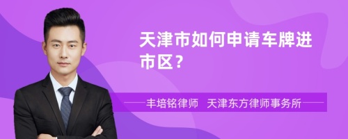 天津市如何申请车牌进市区？