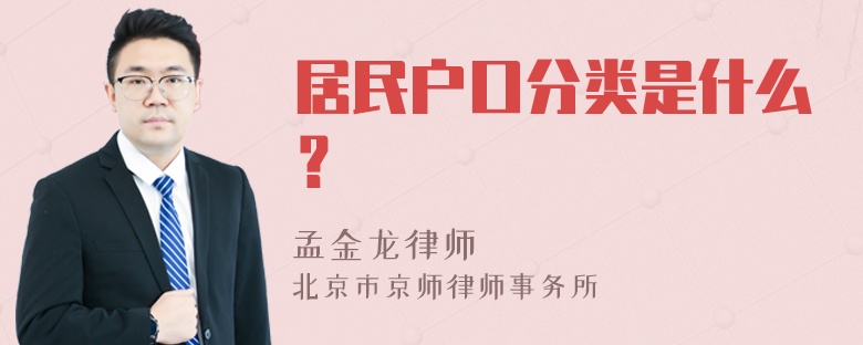 居民户口分类是什么？