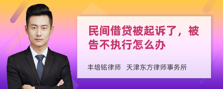 民间借贷被起诉了，被告不执行怎么办